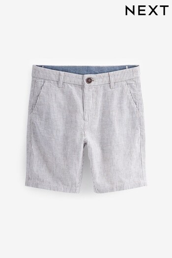 Neutral Stripe Chino Shorts With Linen (3-16yrs) (U89666) | £11 - £16