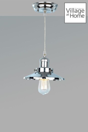 Village At Home Silver Chrome Holborn Metal Lantern Ceiling Light Fitting (U89835) | £130