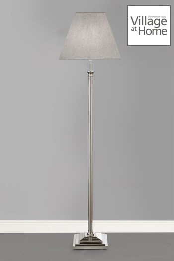 Village At Home Silver Satin Chrome Nelson Floor Lamp (U89838) | £180