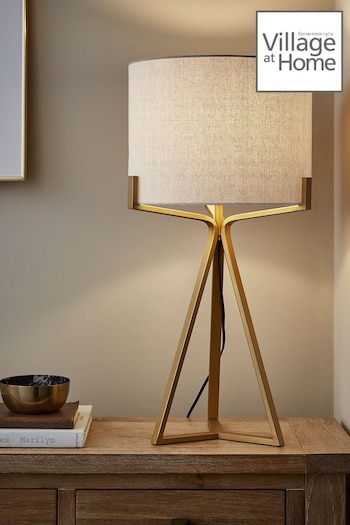 Village At Home Gold Brushed Clifford Table Lamp (U89852) | £129