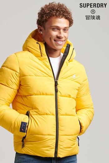 Superdry Yellow Sports Puffer Hooded Jacket (U8T784) | £85
