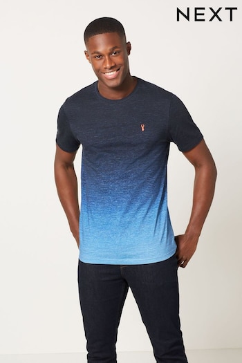 Navy Blue Stag Dip Dye T-Shirt (U90145) | £20