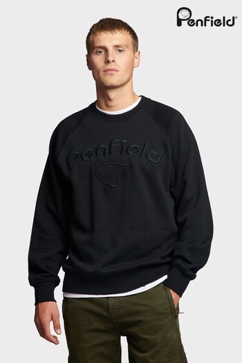 Penfield Black Embroidered Crew Sweatshirt (U90157) | £80