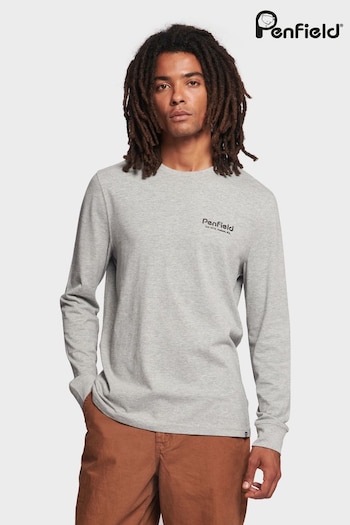 Penfield Grey Arc Mountain Back Graphic Long-Sleeved T-Shirt (U90175) | £40