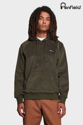 Penfield Green Corduroy Hooded Sweatshirt (U90180) | £150