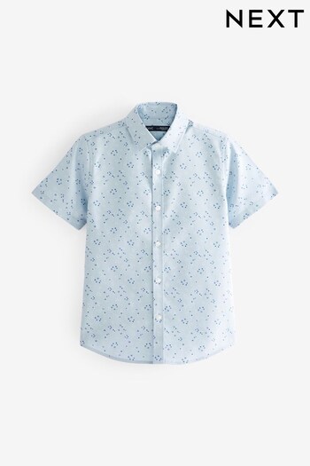 Blue Printed Oxford Westwood Shirt (3-16yrs) (U90269) | £13 - £18