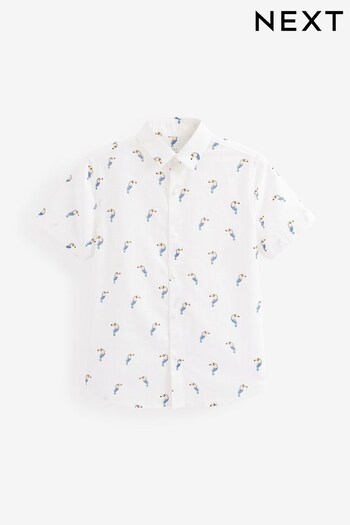 White Toucan Print Short Sleeve Shirt (3-16yrs) (U90348) | £13 - £18