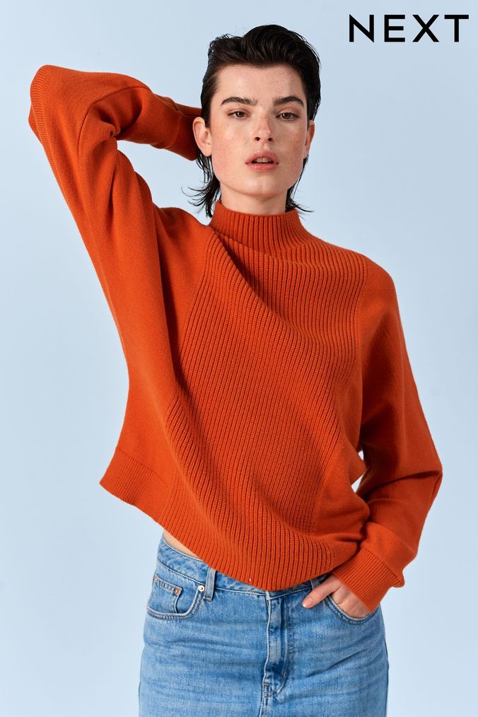 Burnt orange jumper womens hot sale