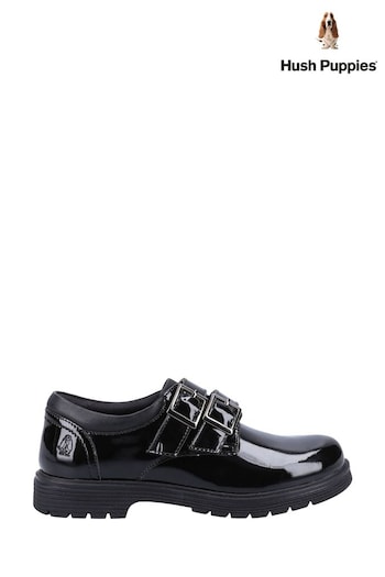 Hush Puppies Senior Sunny Patent Black Shoes (U92435) | £57