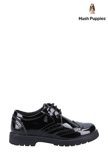 Hush Puppies Senior Sally Patent Black Shoes (U92436) | £57