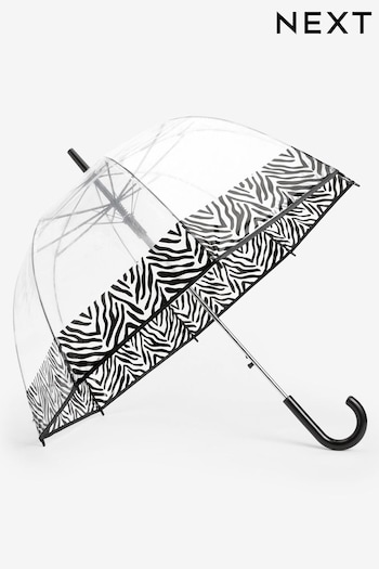 Clear Zebra Crook Handle Umbrella (U92530) | £20