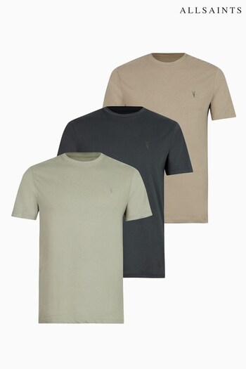 AllSaints Natural Brace Short Sleeves Crew T-Shirts 3 Pack (U92572) | £95