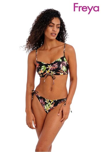 Freya Savanna Sunset Tie Side Black Bikini Briefs (U92853) | £28