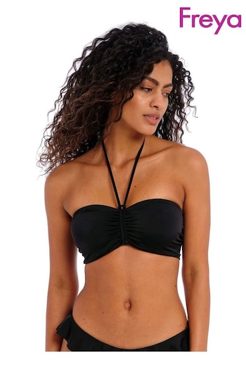 Freya Black Jewel Cove Underwire Bandeau Bikini Top (U92862) | £40