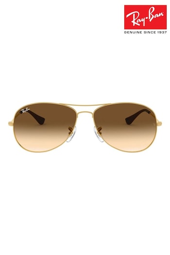Ray-Ban Gold Cockpit Sunglasses (U92951) | £146