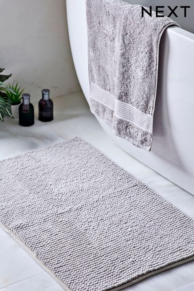 Silver towels best sale and bath mat