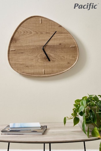 Pacific Natural Wood Veneer Teardrop Wall Clock (U94184) | £50