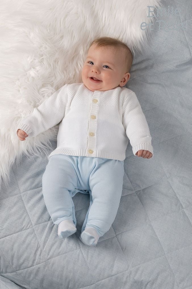 Baby boy store white knitted cardigan