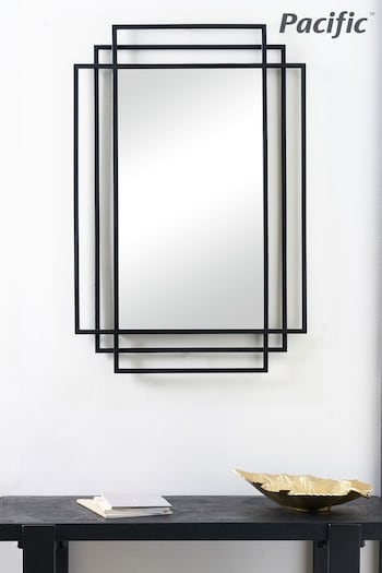 Pacific Black Rectangular Multi Framed Wall Mirror (U94273) | £100
