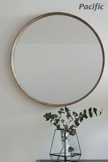 Pacific Natural Wood Veneer Round Wall Mirror (U94291) | £200