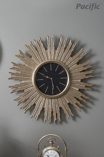 Pacific Gold Starburst Wall Clock (U94530) | £230