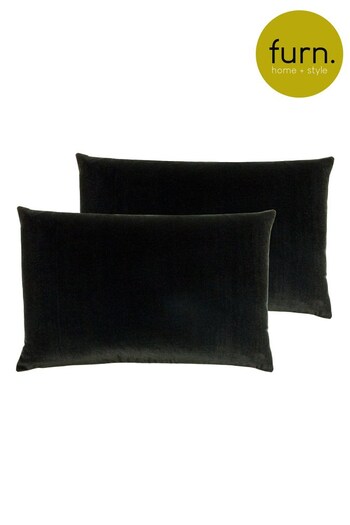 furn. 2 Pack Black Contra Filled Cushions (U94578) | £25