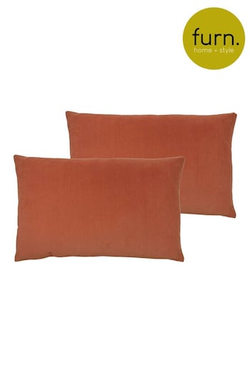 furn. 2 Pack Orange Contra Filled Cushions (U94616) | £25