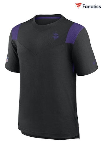 Nike Black NFL Fanatics Minnesota Vikings Sideline Dri-FIT Player Short Sleeves Top (U94830) | £45