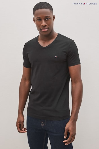 Tommy Hilfiger Black Core Stretch Slim Fit V-Neck T-Shirt (U94972) | £40
