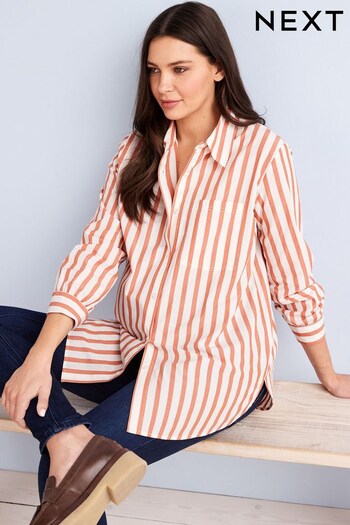 Stripe Maternity/Nursing Button Down Shirt (U95336) | £34