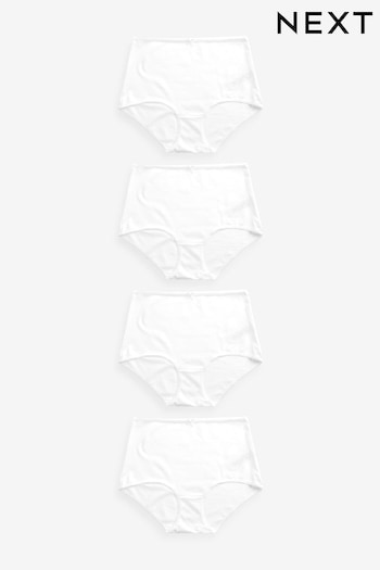White Full Brief Cotton Rich Knickers 4 Pack (U95408) | £11