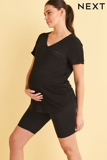 Black Maternity Sports T-Shirt (U95457) | £22