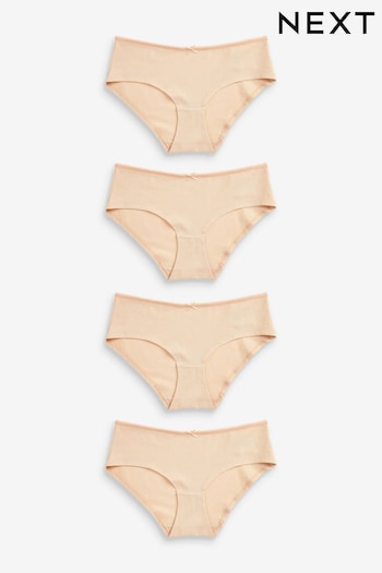 Nude Short Cotton Rich Knickers 4 Pack (U95458) | £9