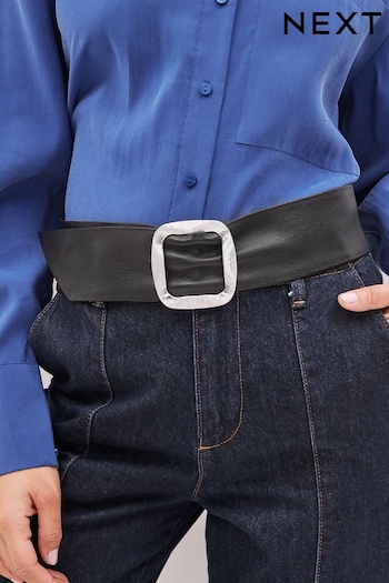 Black Wide Leather Belt (U95464) | £26