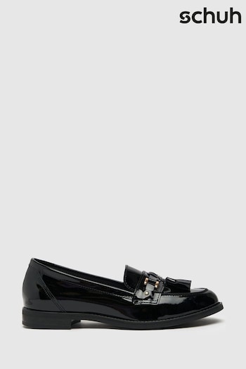 Schuh Liv Patent Tassel 	Black Loafers (U95627) | £55