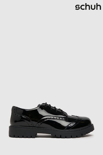 Schuh Loving Patent Brogue Black Shoes (U95631) | £30