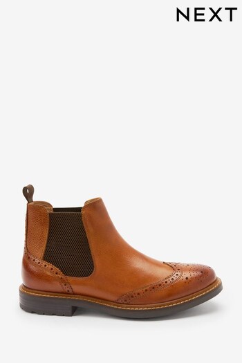 Tan Brown Modern Heritage Brogue Boots (U95683) | £78