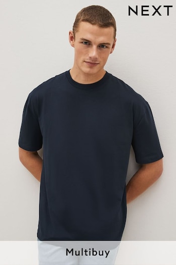 Blue Navy Relaxed Essential Crew Neck T-Shirt (U95697) | £9