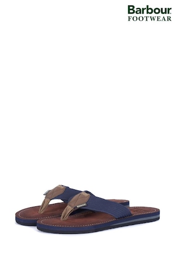 Barbour® Navy Blue Toeman Beach Block Sandals (U95714) | £30