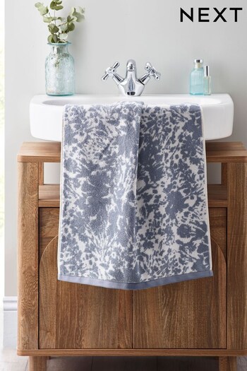 Blue Floral Towel 100% Cotton (U95783) | £8 - £18