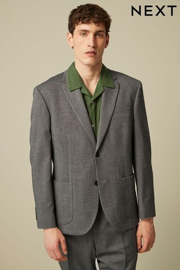 Grey Oversized Fit Donegal Suit Jacket (U95892) | £84