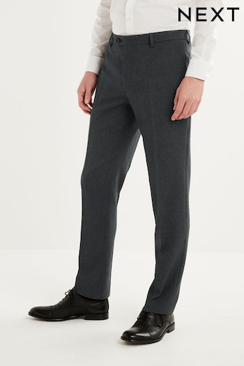 Charcoal Grey Slim fit Puppytooth Fabric Suit: Trousers (U95944) | £45