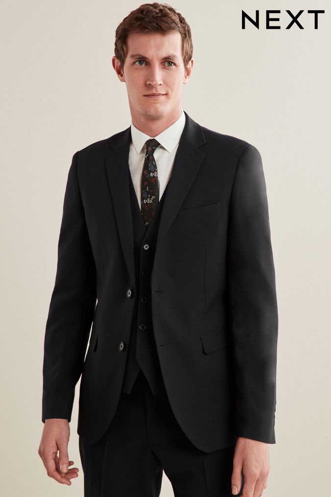 Must Haves Two Piece Black Solid Formal Suit - Jerret