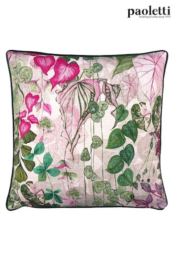 Riva Paoletti Blush Pink Veaderios Botanical Printed Cushion (U96173) | £22