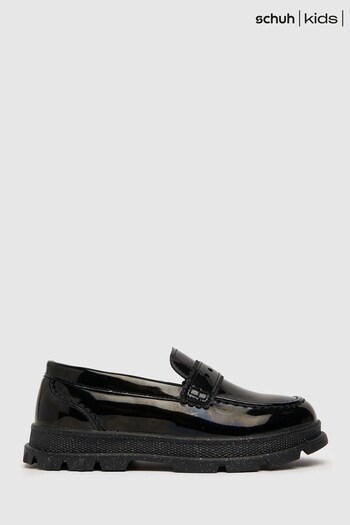 Schuh Light Patent Loafer Black Shoes (U96304) | £28