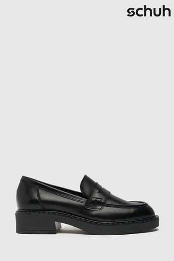Schuh Libby Leather Black Loafer (U96309) | £55