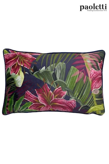 Riva Paoletti Multicolour Kala Lilly Printed Velvet Cushion (U96448) | £30
