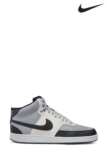 Nike Grey/Black Court Vision Mid Trainers (U96572) | £83