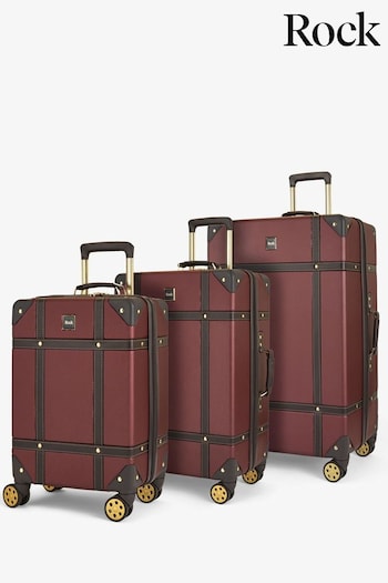 Rock Luggage Vintage Burgundy Set of 3 Suitcases (U96698) | £300