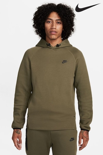 Nike Olive Green Tech Fleece Pullover Hoodie (U96788) | £110